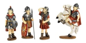 (18107) Zestaw czterech legionistów (z podstawą), do figur o wys. 7cm