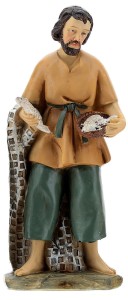 (18082/1) Sprzedawca z rybami, do figur o wysokości 15cm