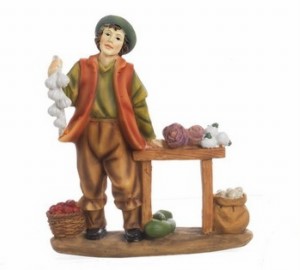 (17075/1) Sprzedawca warzyw (z podstawą), do figur o wys. 11cm