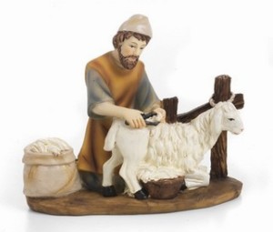 (17075/3) Strzyżenie owiec (z podstawą), do figur o wys. 11cm