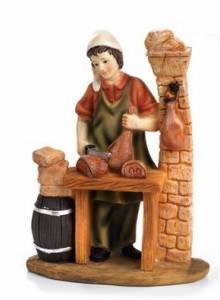 (17073/4) Rzeźnik krojący mięso (z podstawą), do figur o wys. 11cm