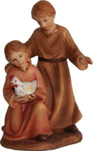 (16835-36) Dzieci z kurą (z podstawą), do figur o wys. 7cm