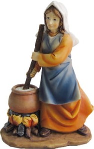 (16835-54) Kobieta przy ognisku (z podstawą), do figur o wys. 7cm