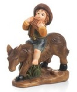 (16835-65) Chłopiec na ośle (z podstawą), do figur o wys. 7cm