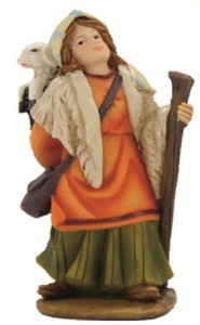 (13621-58) Dziewczyna z barankiem na ramionach (z podstawą), do figur o wys. 19cm