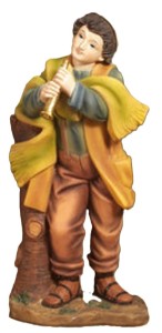 (13621-86) Młody muzykant z fletnią (z podstawą), do figur o wys. 19cm