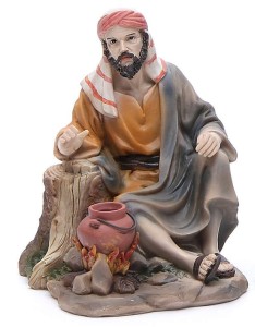 (10171/1) Siedzący wędrowiec przy ognisku , do figur o wys. 20cm