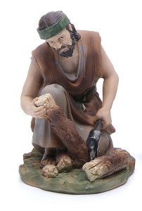 (10171/4) Mężczyzna rąbiący drewno , do figur o wys. 20cm
