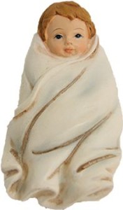(H023-4) Dzieciątko Jezus owinięty w białym kocyku - 4,5cm wysoki