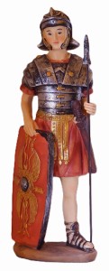 (13621-49) Stojący legionista z mieczem i tarczą (z podstawą), do figur o wys. 19cm
