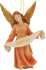 (K182-98) Anioł GLORIA do powieszenia, czerwony, do figur o wysokości 9cm