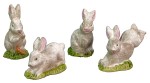 (10968) 4 białe zające do dekoracji Szopki- do 3,5cm wysokie, do figur o wys. 10-11cm