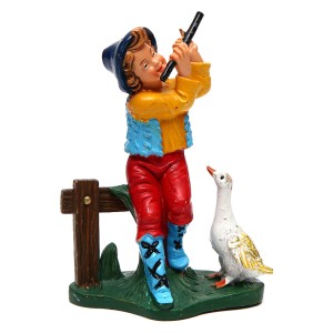 (11148-26) Chłopiec grający na flecie z gęsią – do figur o wysokości 12cm