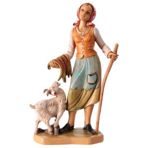 (11156-10) Pasterka z kozą- kolorystyka drewniana – do figur o wysokości 15-16cm