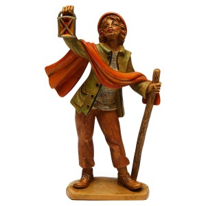 (11156-11) Pasterz z latarnią i kijem- kolorystyka drewniana – do figur o wysokości 15-16cm