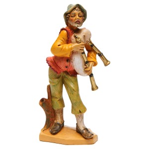 (11156-14) Muzykant z dudami- kolorystyka drewniana – do figur o wysokości 15-16cm