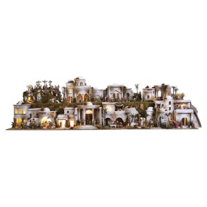 (020) WIELKA SZOPKA WIELKANOCNA Z FIGURAMI 9CM- 8 MODUŁY- ŻYCIE JEZUSA 240 X 80CM