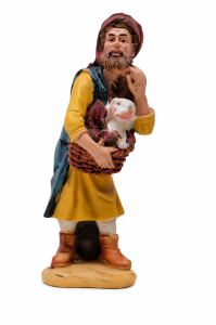 (C3246-7) Pasterz z pieskiem w koszu – do figur o wysokości 10cm