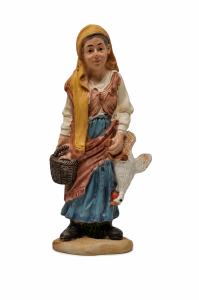 (C3246-14) Gospodyni z koszem i gęsią – do figur o wysokości 10cm