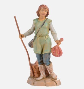(19/396) Młody pasterz z kijem i workiem - figurka do szopki FONTANINI – do figur o wys. 19cm