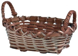 (CS14) Pleciony koszyk z dwoma uchwytami do szopki – 6cm długi
