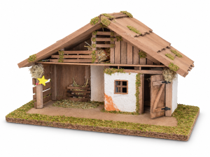 (1222/12) Szopka Bożonarodzeniowa 59x29,5x30cm, do figur o wysokości 12,0cm 