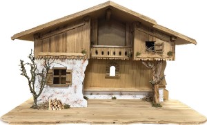 (S041-H) Szopka "Wallgau", jasna, do figur o wys. 25-30cm