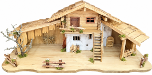 (S050-H) Szopka "Oberammergau", jasna, do figur o wys. 11-15cm