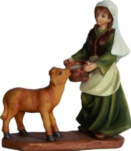 (PB19069-43) Gospodyni z cielakiem (z podstawą), do figur o wys. 15cm