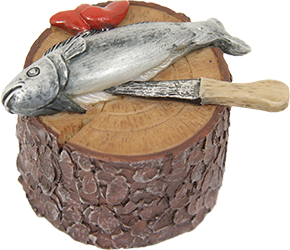 (Z403) Ryba na pniaku do rąbania, średnica 3,3cm