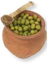 (Z418) Dzbanek z oliwkami, 4,3cm wysoki