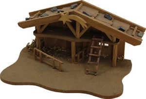 (S132) Szopka z kometą, do figur o wys. 6-8cm