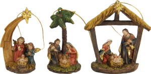 (K254) 3x Św. Rodzina, do powieszenia, do 8,6cm wysokie