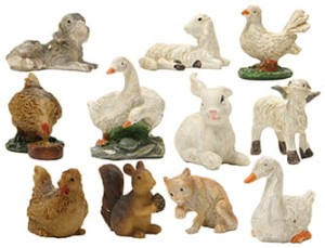 (T913) Zestaw zwierząt, do figur o wys. 9-10cm