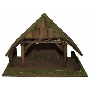 (1232/12) Szopka Bożonarodzeniowa 47x28x25cm, do figur o wysokości 12,0cm