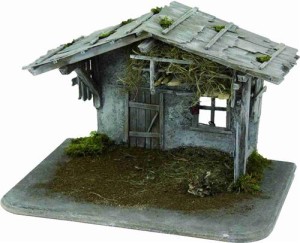 (S105) Szopka "Koblitz" oświetlona , do figur o wys. 13-15cm