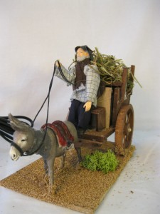 (29/043) Staruszek z osiołkiem, figura ruchoma, 220V