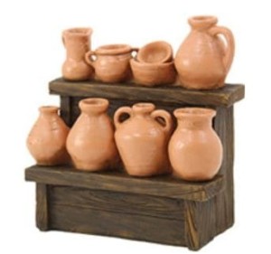 (Z408) Stragan z dzbankami, 11,5cm wysoki