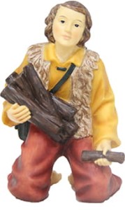 (K005-27) Pasterz, klęczący z drewnem, do figur o wys. 13cm