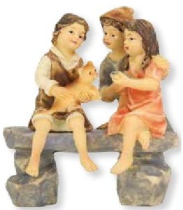 (K131-3) Grupa dzieci z kotkiem, do figur o wys. 12cm