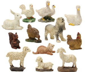 (T912) Zestaw zwierząt, do figur o wys. 7-8cm