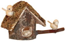 (Z300) Ptaszarnia z ptakami, 3,7cm wysoka