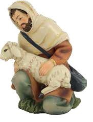 (K183-67) Pasterz z owcą, klęczący, do figur o wys. 11cm