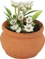 (Z461) Doniczka z kwiatami, 2,6cm średnica