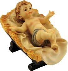 (K005-3) Dzieciątko Jezus w żłóbku "Szopka Mateusz", do figur o wys. 13cm