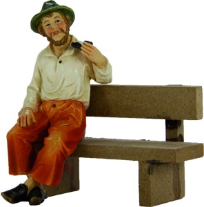 (K926) Staruszek, siedzący (bez ławki), do figur o wys. 11cm