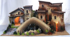 (95/019) Szopka z rzeką "Nordica" 80x45x40cm, do figur 10-12cm