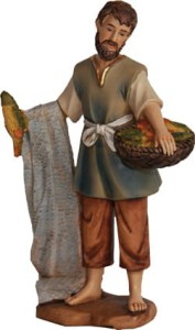 (K182-32) Sprzedawca ryb, do figur o wys. 9cm